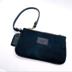 Coach Black on Black Signature Corner Zip